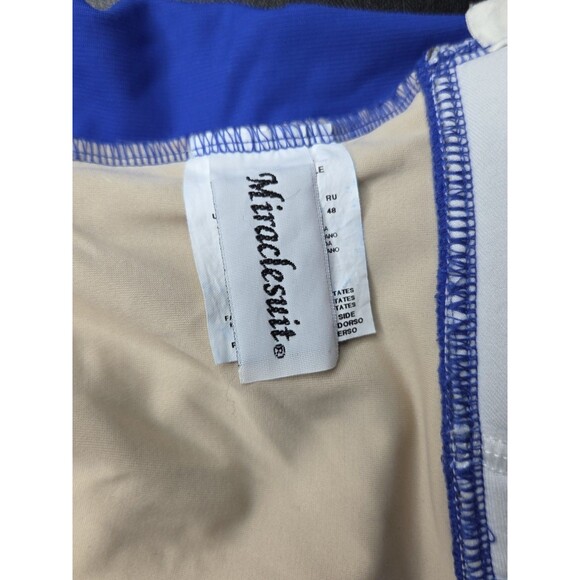 Miraclesuit Women’s One Piece Swimsuit Blue Tank Ruched Padded Size 12 Slimming - Picture 9 of 9